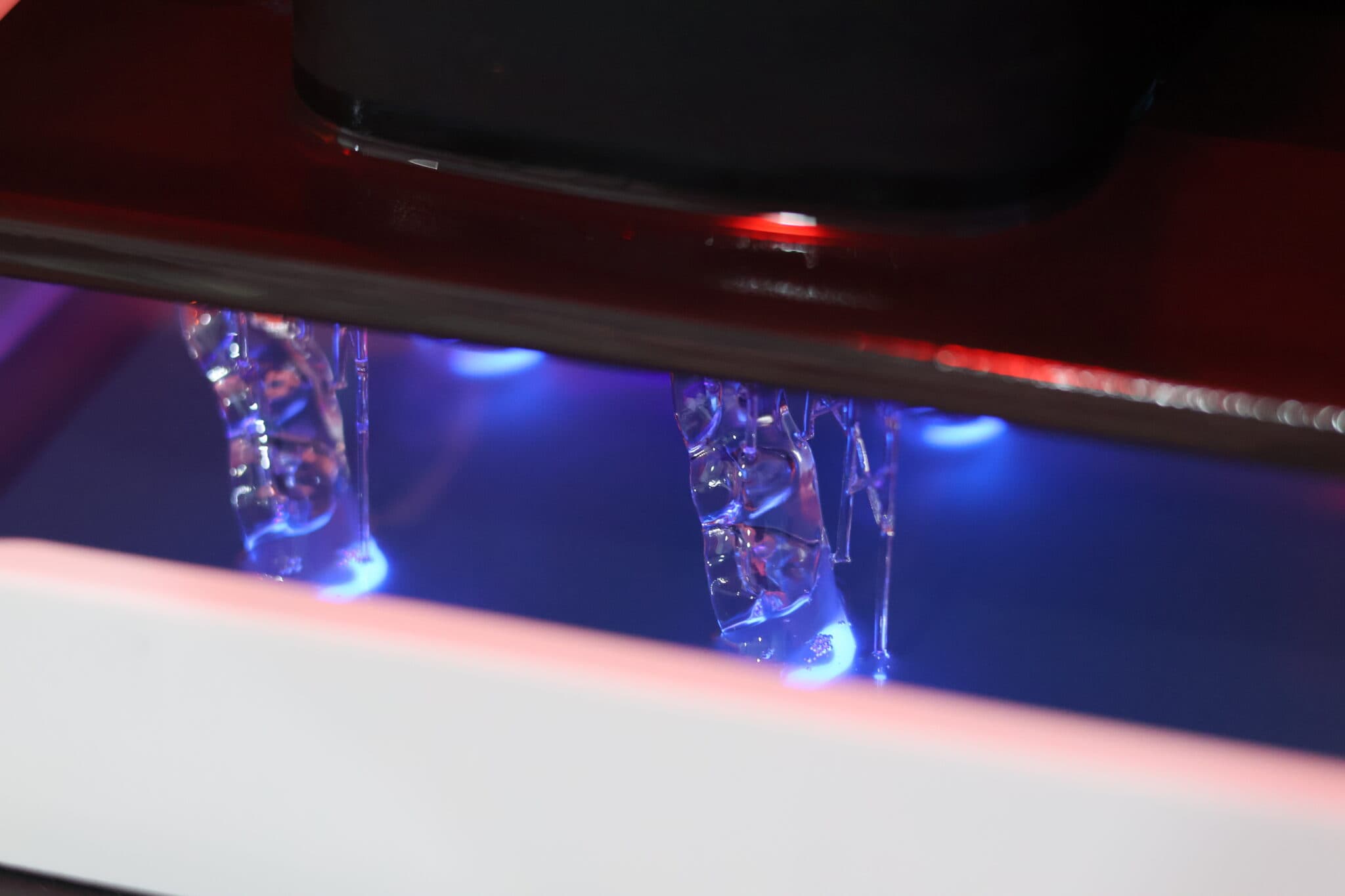 Figure 3: Keysplint Soft nightguards being predictably printed using the Edge mini