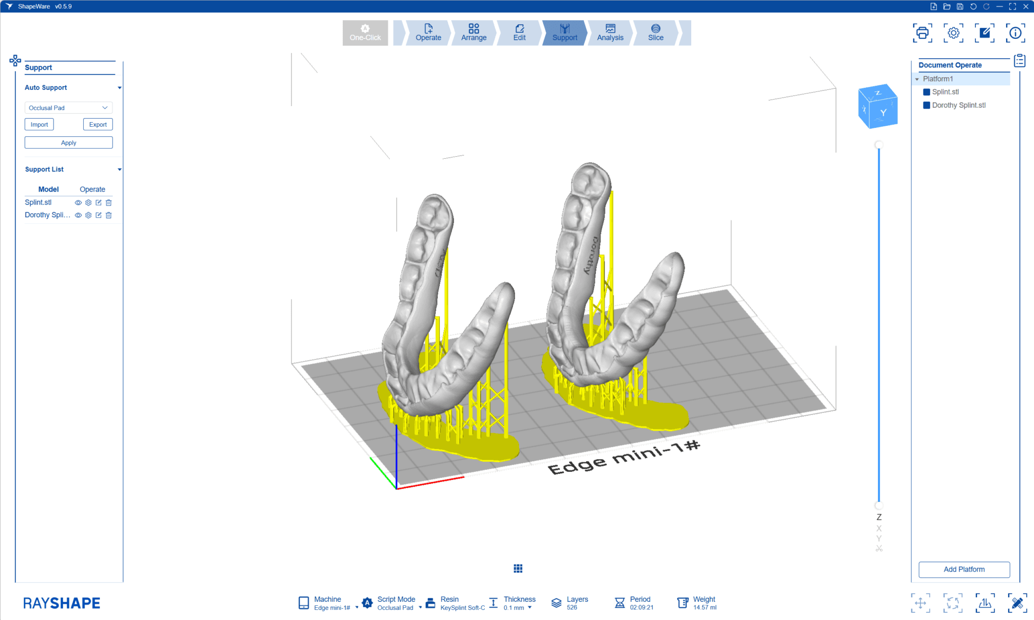 Figure 4: ShapeWare 2.0 generally works well but occasionally you will need to check closely for support positioning and orientation once in a while